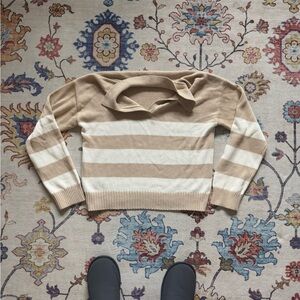 Striped Beige and Cream Women’s Sweater